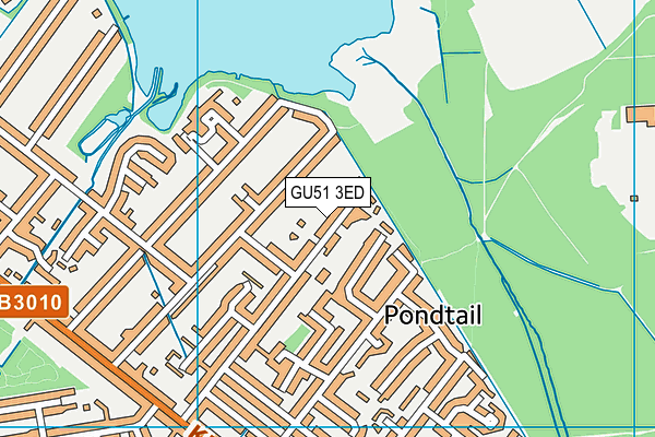 GU51 3ED map - OS VectorMap District (Ordnance Survey)