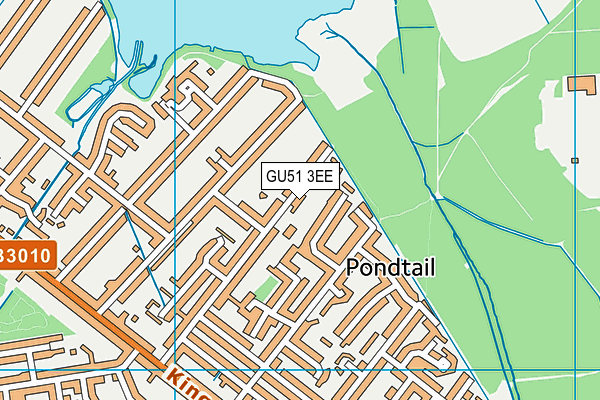GU51 3EE map - OS VectorMap District (Ordnance Survey)