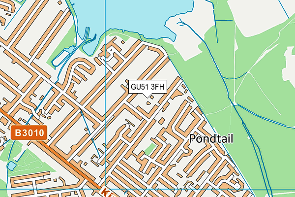 GU51 3FH map - OS VectorMap District (Ordnance Survey)