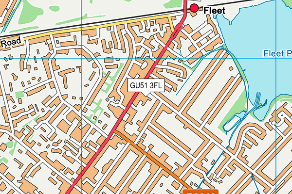 GU51 3FL map - OS VectorMap District (Ordnance Survey)