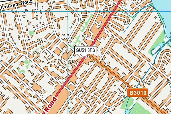 GU51 3FS map - OS VectorMap District (Ordnance Survey)