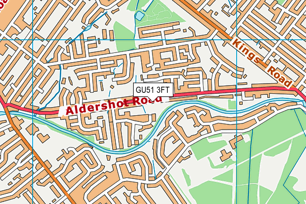 GU51 3FT map - OS VectorMap District (Ordnance Survey)