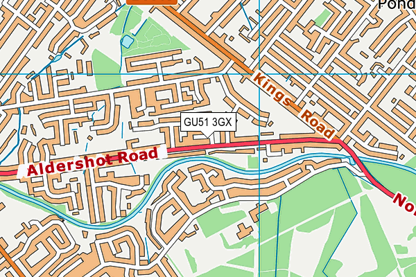 GU51 3GX map - OS VectorMap District (Ordnance Survey)