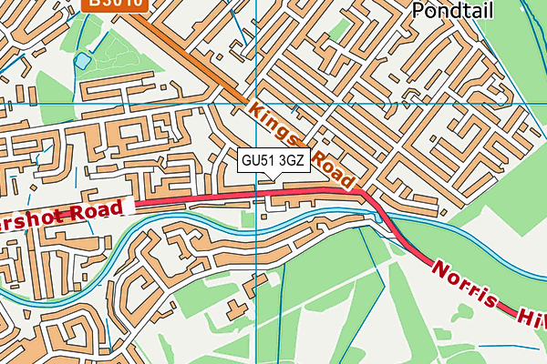 GU51 3GZ map - OS VectorMap District (Ordnance Survey)