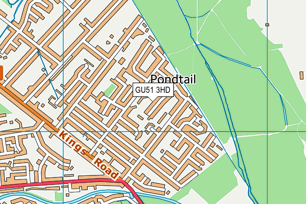 GU51 3HD map - OS VectorMap District (Ordnance Survey)
