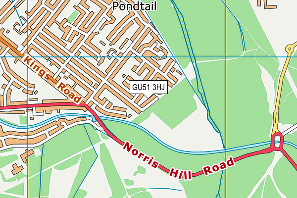 GU51 3HJ map - OS VectorMap District (Ordnance Survey)