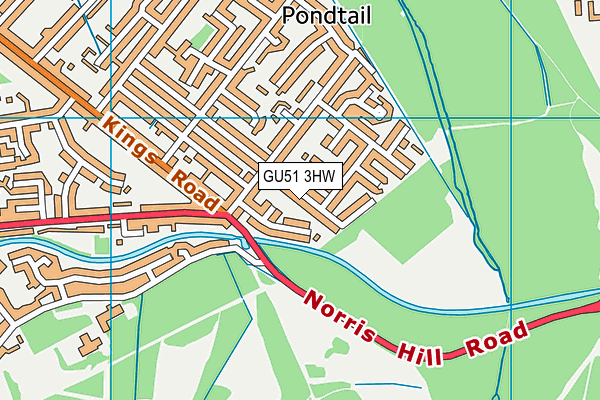 GU51 3HW map - OS VectorMap District (Ordnance Survey)