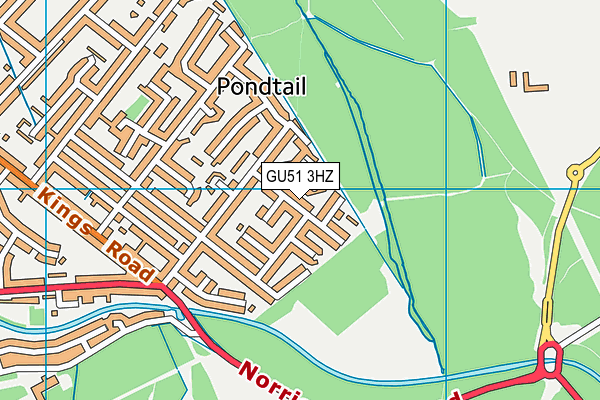 GU51 3HZ map - OS VectorMap District (Ordnance Survey)