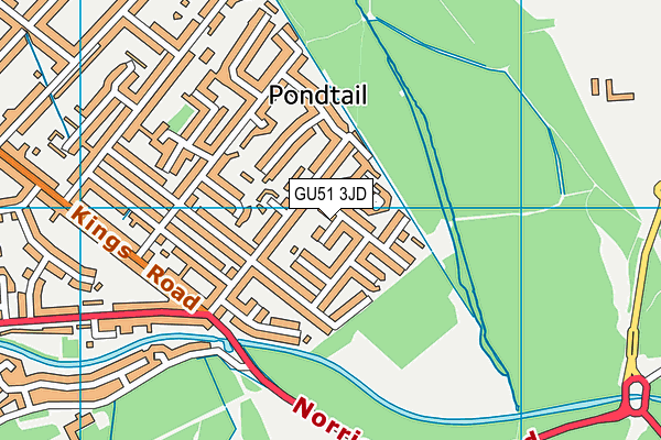 GU51 3JD map - OS VectorMap District (Ordnance Survey)