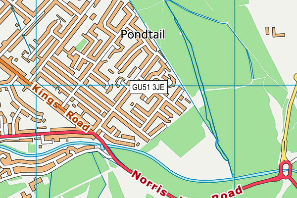 GU51 3JE map - OS VectorMap District (Ordnance Survey)