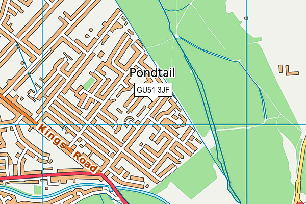 GU51 3JF map - OS VectorMap District (Ordnance Survey)