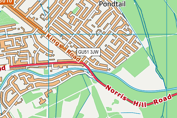 GU51 3JW map - OS VectorMap District (Ordnance Survey)