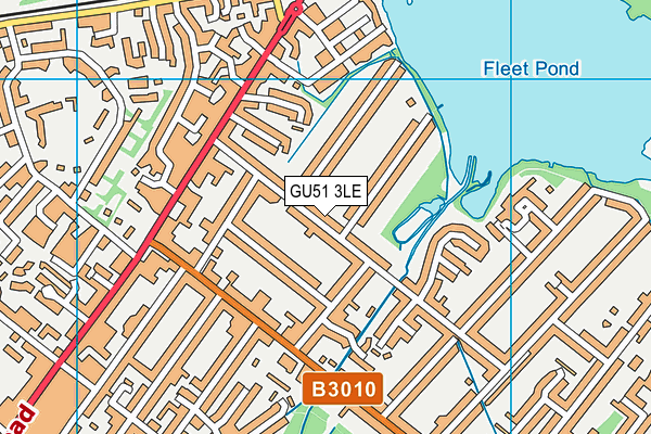 GU51 3LE map - OS VectorMap District (Ordnance Survey)