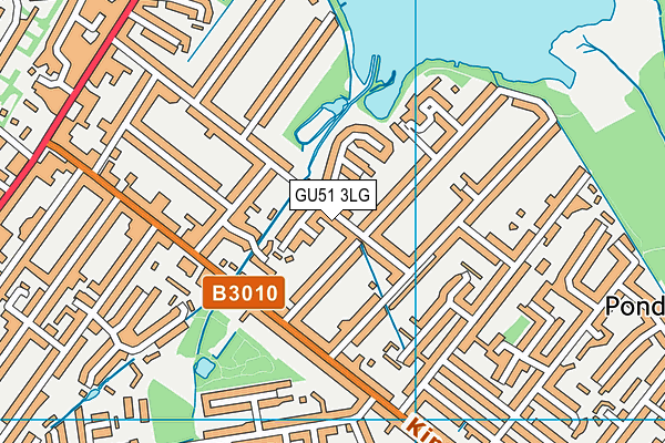 GU51 3LG map - OS VectorMap District (Ordnance Survey)