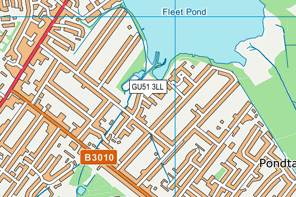 GU51 3LL map - OS VectorMap District (Ordnance Survey)