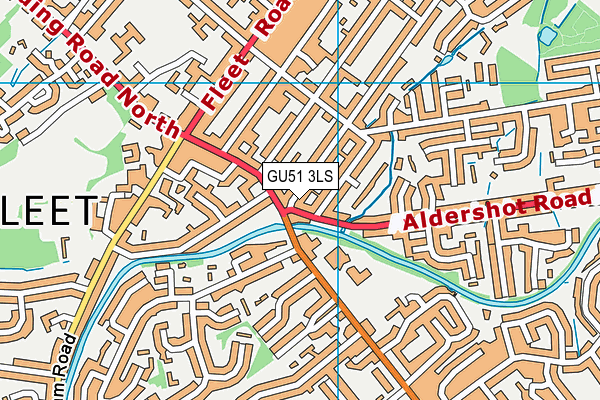 GU51 3LS map - OS VectorMap District (Ordnance Survey)