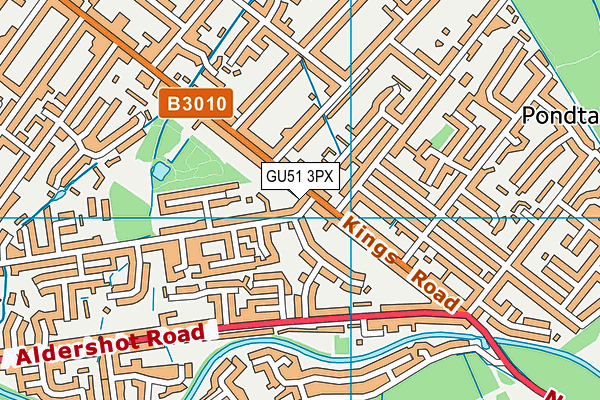 GU51 3PX map - OS VectorMap District (Ordnance Survey)