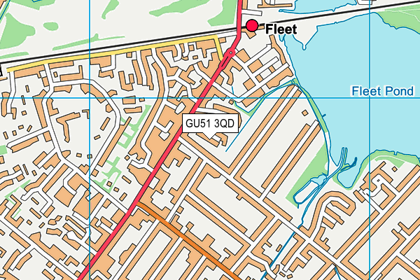 GU51 3QD map - OS VectorMap District (Ordnance Survey)