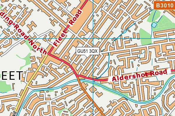 GU51 3QX map - OS VectorMap District (Ordnance Survey)