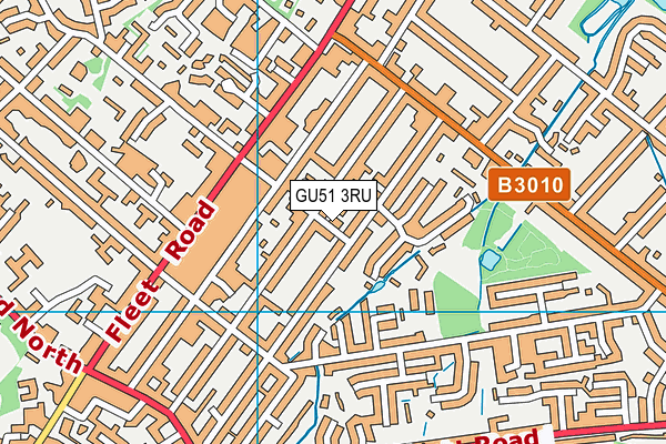 GU51 3RU map - OS VectorMap District (Ordnance Survey)
