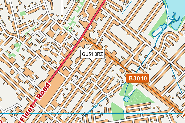 GU51 3RZ map - OS VectorMap District (Ordnance Survey)