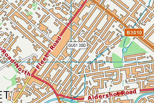 GU51 3SD map - OS VectorMap District (Ordnance Survey)