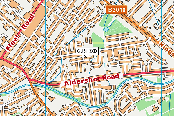 GU51 3XD map - OS VectorMap District (Ordnance Survey)