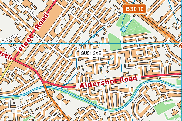 GU51 3XE map - OS VectorMap District (Ordnance Survey)