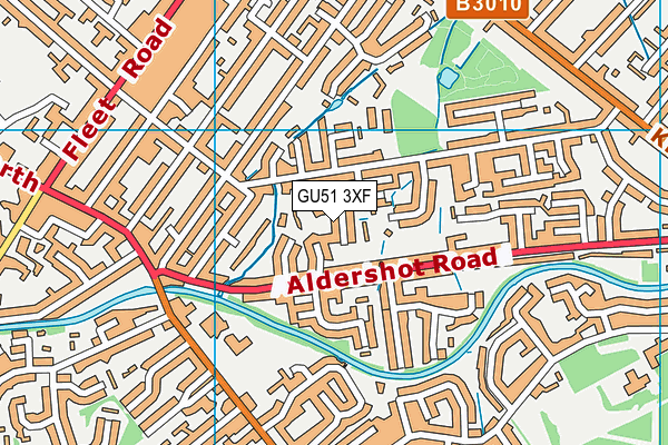 GU51 3XF map - OS VectorMap District (Ordnance Survey)