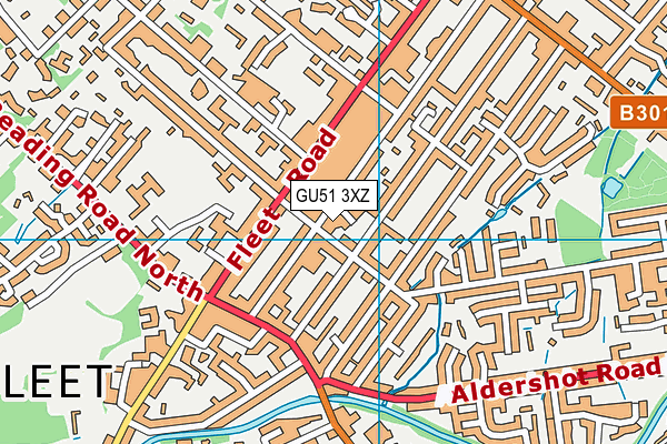 GU51 3XZ map - OS VectorMap District (Ordnance Survey)