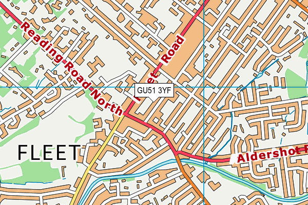 GU51 3YF map - OS VectorMap District (Ordnance Survey)