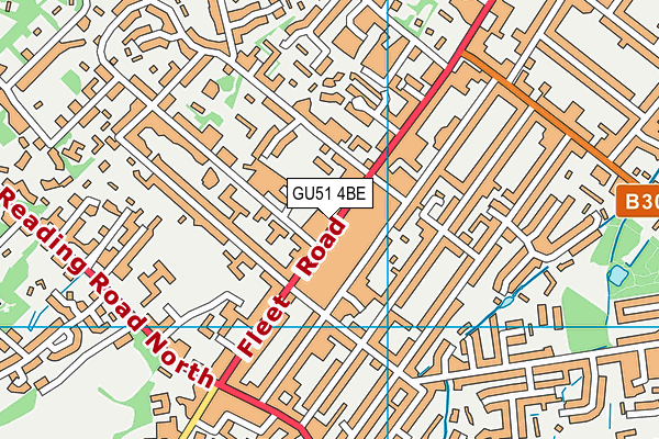 GU51 4BE map - OS VectorMap District (Ordnance Survey)