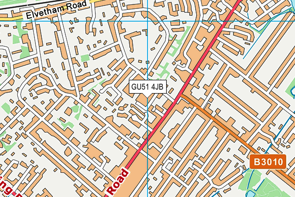 GU51 4JB map - OS VectorMap District (Ordnance Survey)