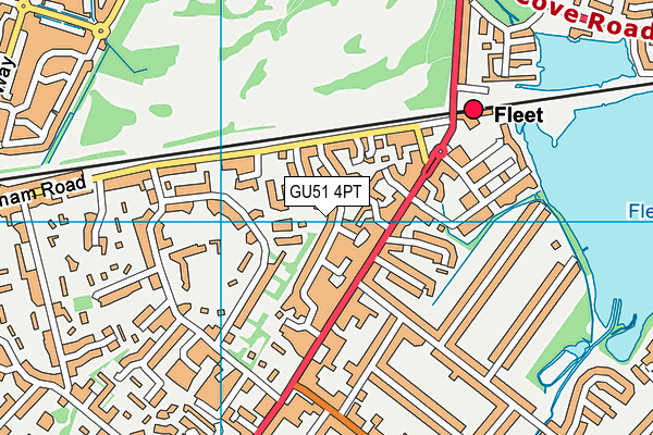 GU51 4PT map - OS VectorMap District (Ordnance Survey)