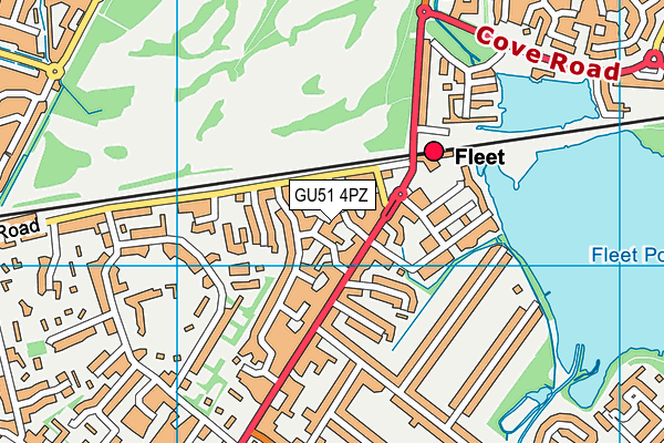 GU51 4PZ map - OS VectorMap District (Ordnance Survey)