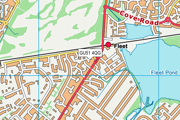 GU51 4QG map - OS VectorMap District (Ordnance Survey)