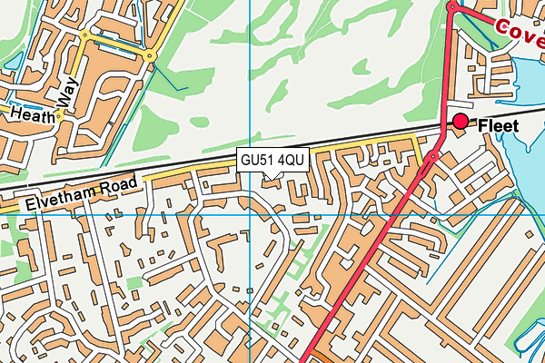 GU51 4QU map - OS VectorMap District (Ordnance Survey)