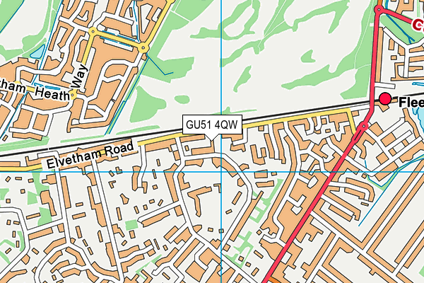 GU51 4QW map - OS VectorMap District (Ordnance Survey)