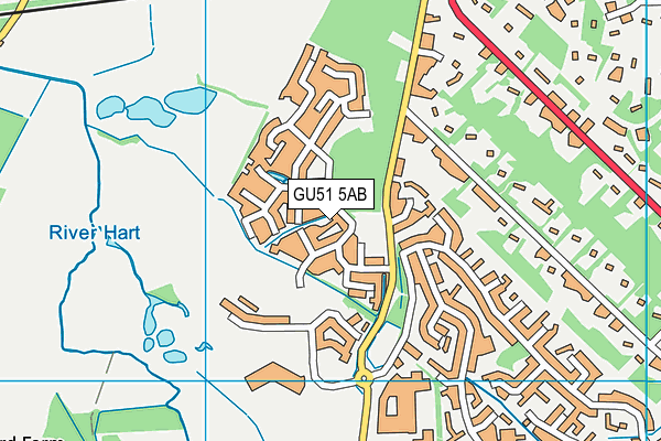 GU51 5AB map - OS VectorMap District (Ordnance Survey)