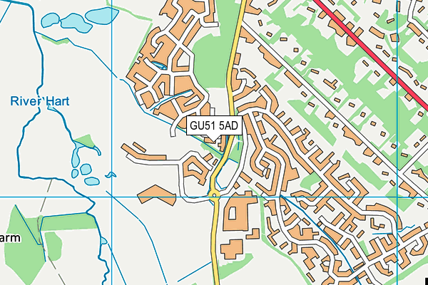 GU51 5AD map - OS VectorMap District (Ordnance Survey)