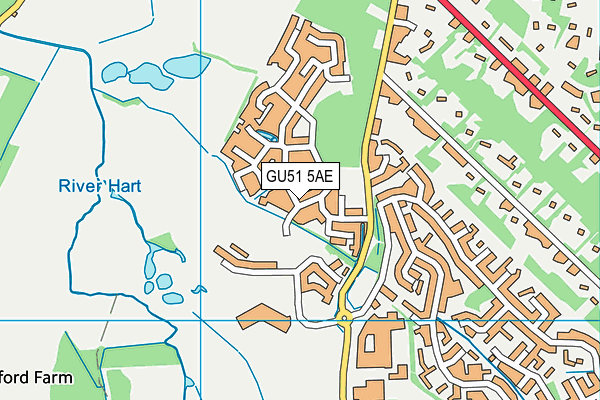 GU51 5AE map - OS VectorMap District (Ordnance Survey)