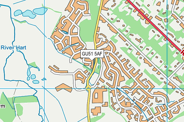 GU51 5AF map - OS VectorMap District (Ordnance Survey)