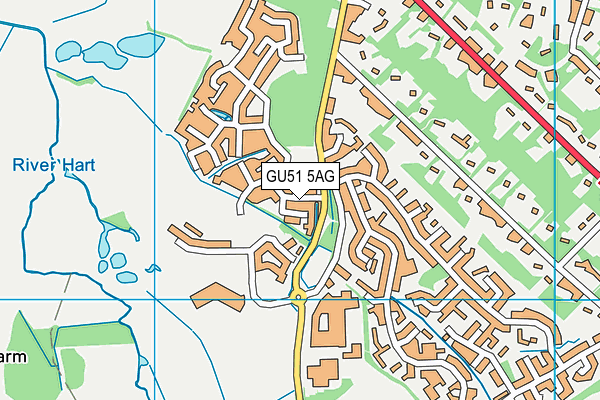 GU51 5AG map - OS VectorMap District (Ordnance Survey)