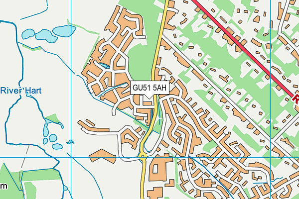 GU51 5AH map - OS VectorMap District (Ordnance Survey)