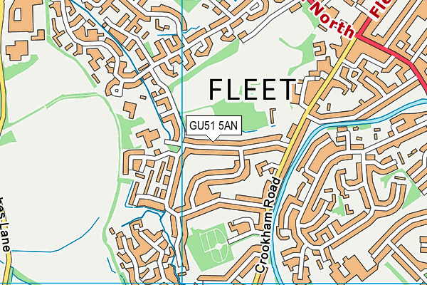 GU51 5AN map - OS VectorMap District (Ordnance Survey)
