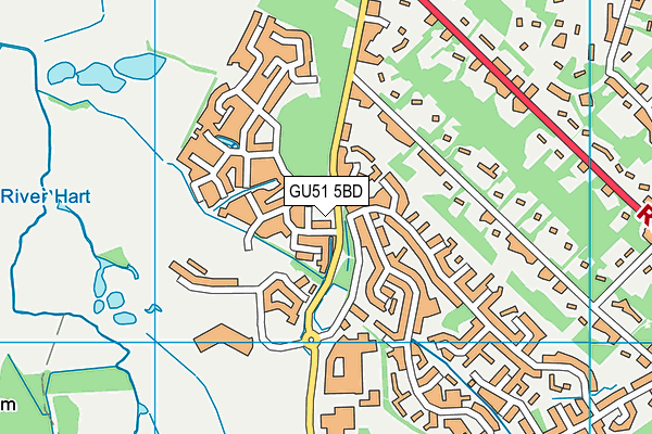 GU51 5BD map - OS VectorMap District (Ordnance Survey)