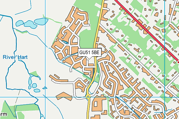 GU51 5BE map - OS VectorMap District (Ordnance Survey)