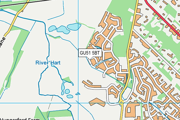 GU51 5BT map - OS VectorMap District (Ordnance Survey)