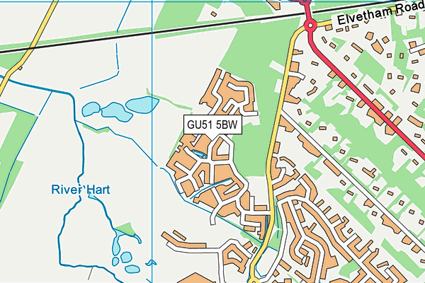 GU51 5BW map - OS VectorMap District (Ordnance Survey)