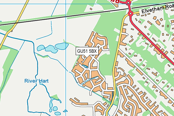 GU51 5BX map - OS VectorMap District (Ordnance Survey)